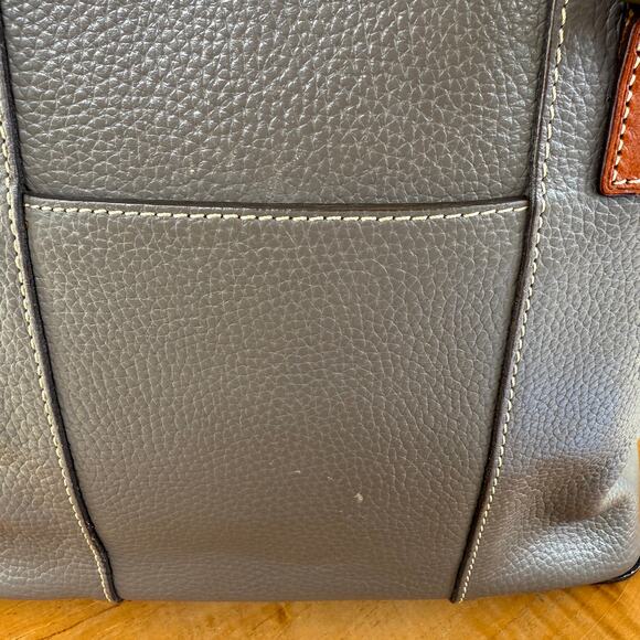 Dooney and Bourke Grey Pebbled Leather Zip Tote - Picture 3 of 13